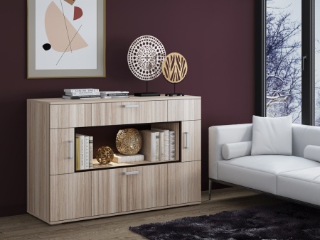 Комод Бергамо-11 Ясень Шимо Светлый ЛДСП (Ш-1500/В-1000/Г-430мм)