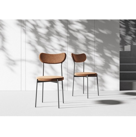 Комплект стульев Стивен (2 шт), черный велюр песочный