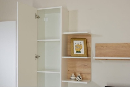 Стенка Нева-2 Дуб Крафт Золотой/Белый