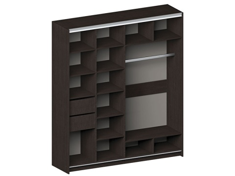 Шкаф-Купе №22 Венге/Дуб Белфорт (Ш-2000 × В-2300 × Г-580 мм)