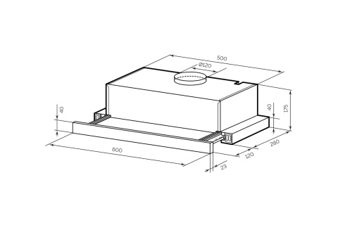 Встраиваемая вытяжка LEX HONVER 600 BLACK