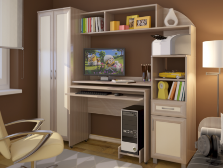 Детская стенка "Пятёрочка" (Ш-1900 х Г-420 х В-1660 мм)/Шимо Светлый