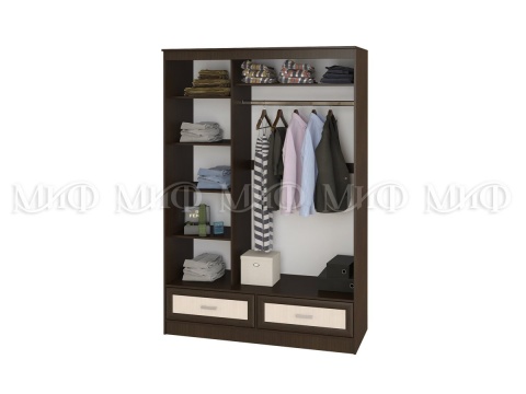 Шкаф-Купе Мальдива Венге/Белфорт (Ш-1500 х В-2200 х Г-580 мм)