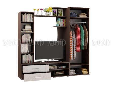 Гостиная Нонна МДФ (Ш-2200 мм x В-2170 мм x Г-530 мм)/Разные Цвета