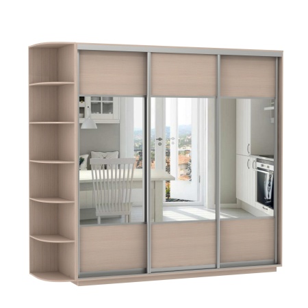 Шкаф-Купе 3-х Створчатый Тиффани Рамир Комби Ш-1800/2100/2200 мм/Разные Цвета и Размеры