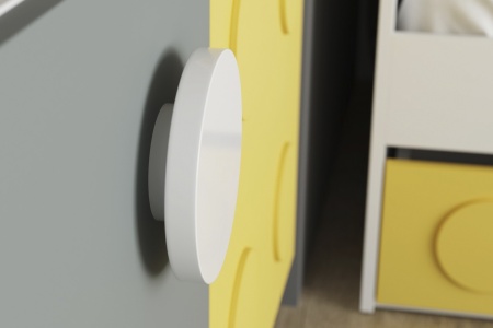 Полка навесная Кубо белый / грин грей софт/ солнечно-желтый