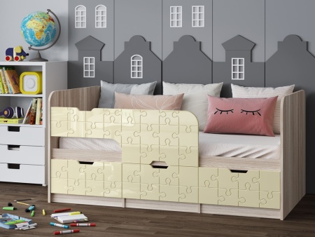 Детская Кровать Юнга-9 МДФ (Ш-800 x В-850 x Д-1632/1833 мм)/Разные Цвета